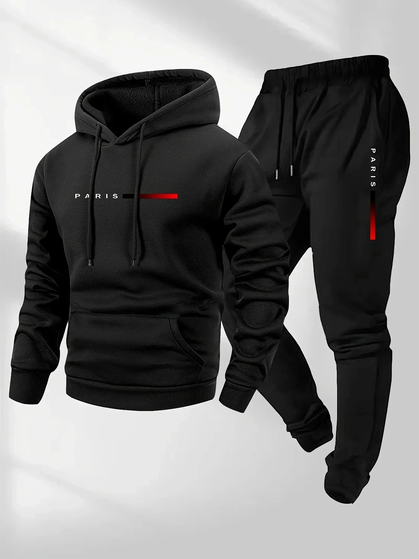 Winter Clothing Pants - PARIS Letter Print Sweatshirt Suit Men's