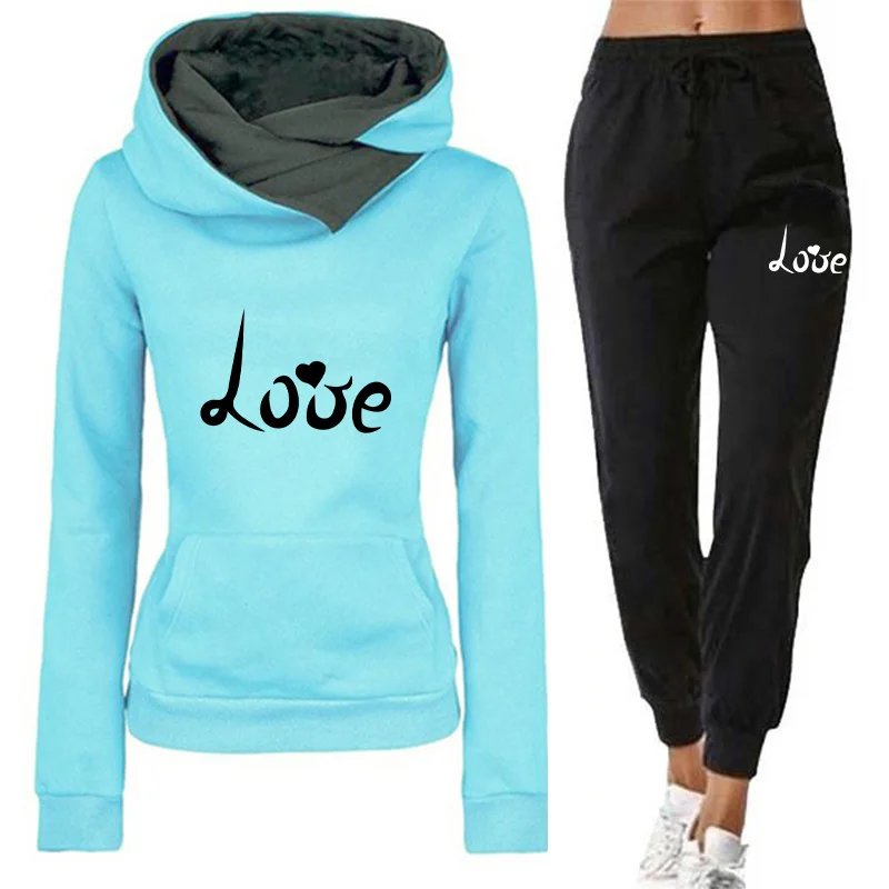 Winter Clothing Clearance - Women's Hoodie Tracksuit Love Printing Quality