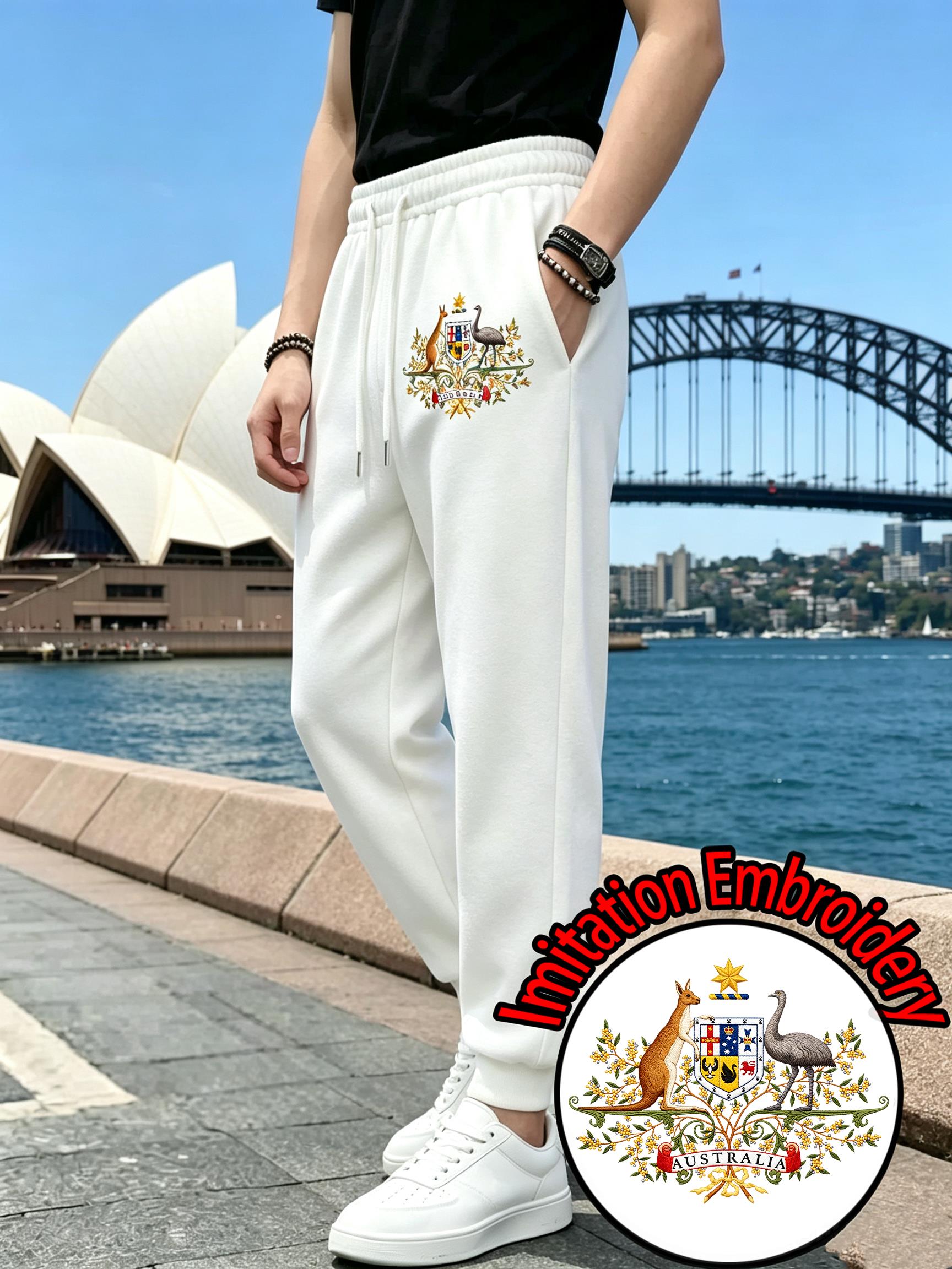 Winter Clothing Australia - Australia Imitation Embroidery Print Men'S Sweatpant