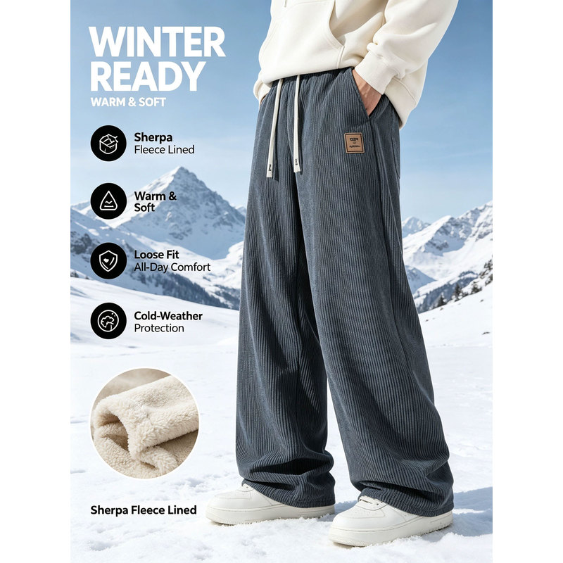 Winter Clothes Shop - Men's Winter Sports Pants Corduroy Men's