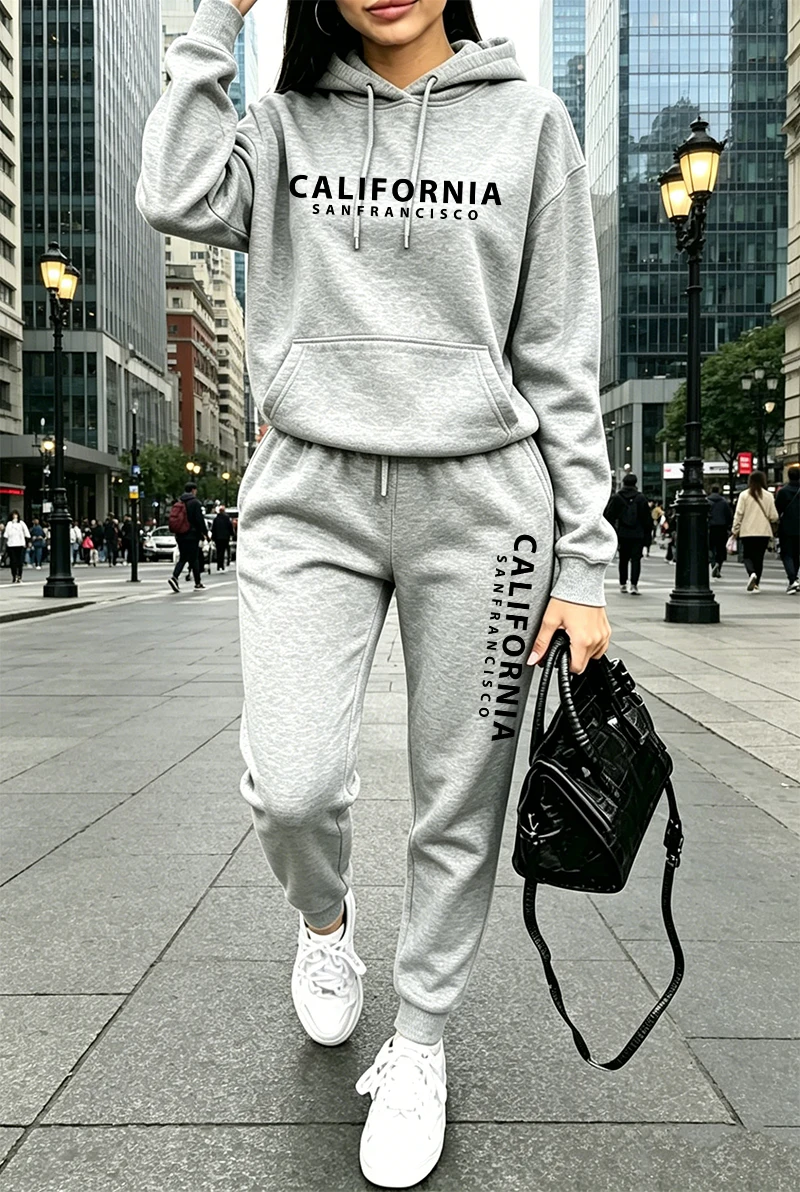 Winter Clothing Pants - Quality Womens Tracksuit Printing Casual Hoodie