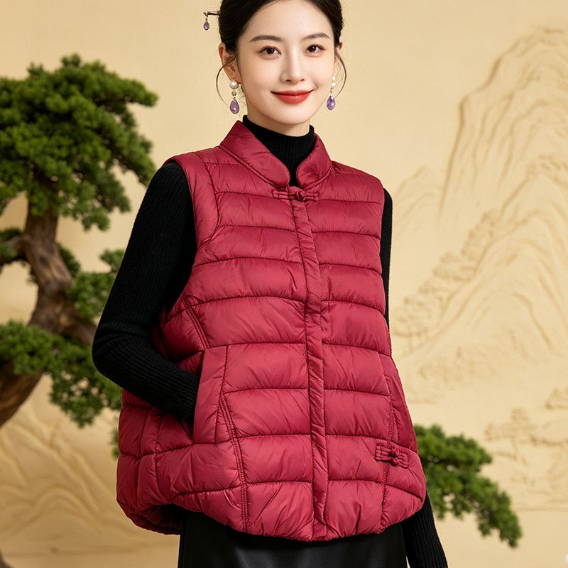 Winter Clothing Items - Women's Chinese style Warm Vest Lightweight