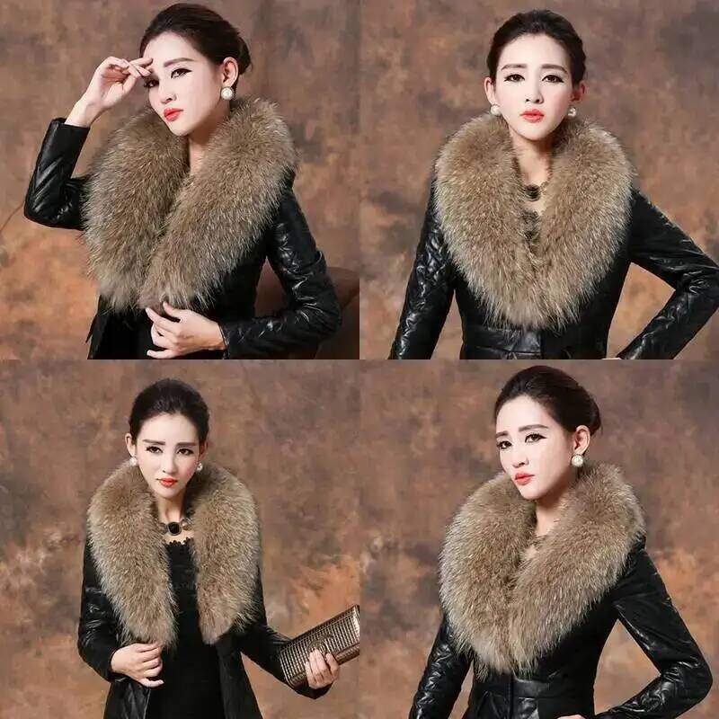 Natural Raccoon Fur Collar Rea - Winter Clothing Ideas recension och pris