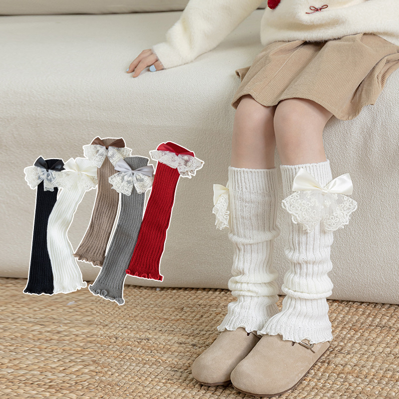 Lace Bow Leg Warmers Girls Aut - Winter Clothing Leg Warmers recension och pris