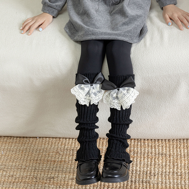 Lace Bow Leg Warmers Girls Aut - Winter Clothing Leg Warmers recension och pris