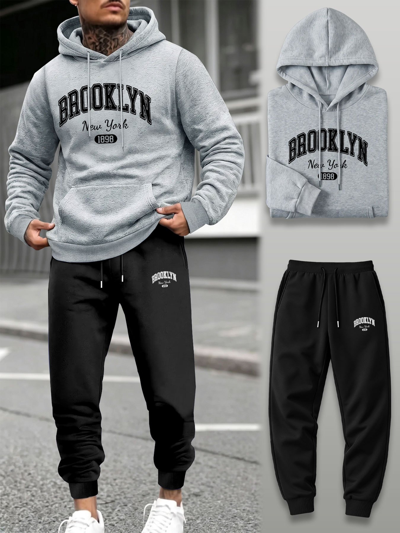 Men 2 Piece Tracksuit Hoodie J - Winter Clothing Pants recension och pris