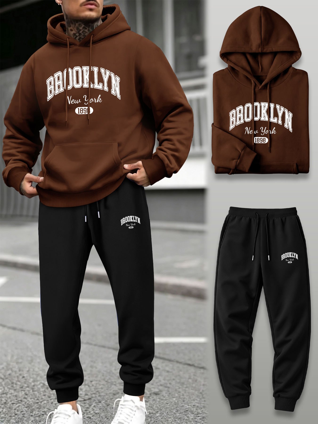 Men 2 Piece Tracksuit Hoodie J - Winter Clothing Pants recension och pris