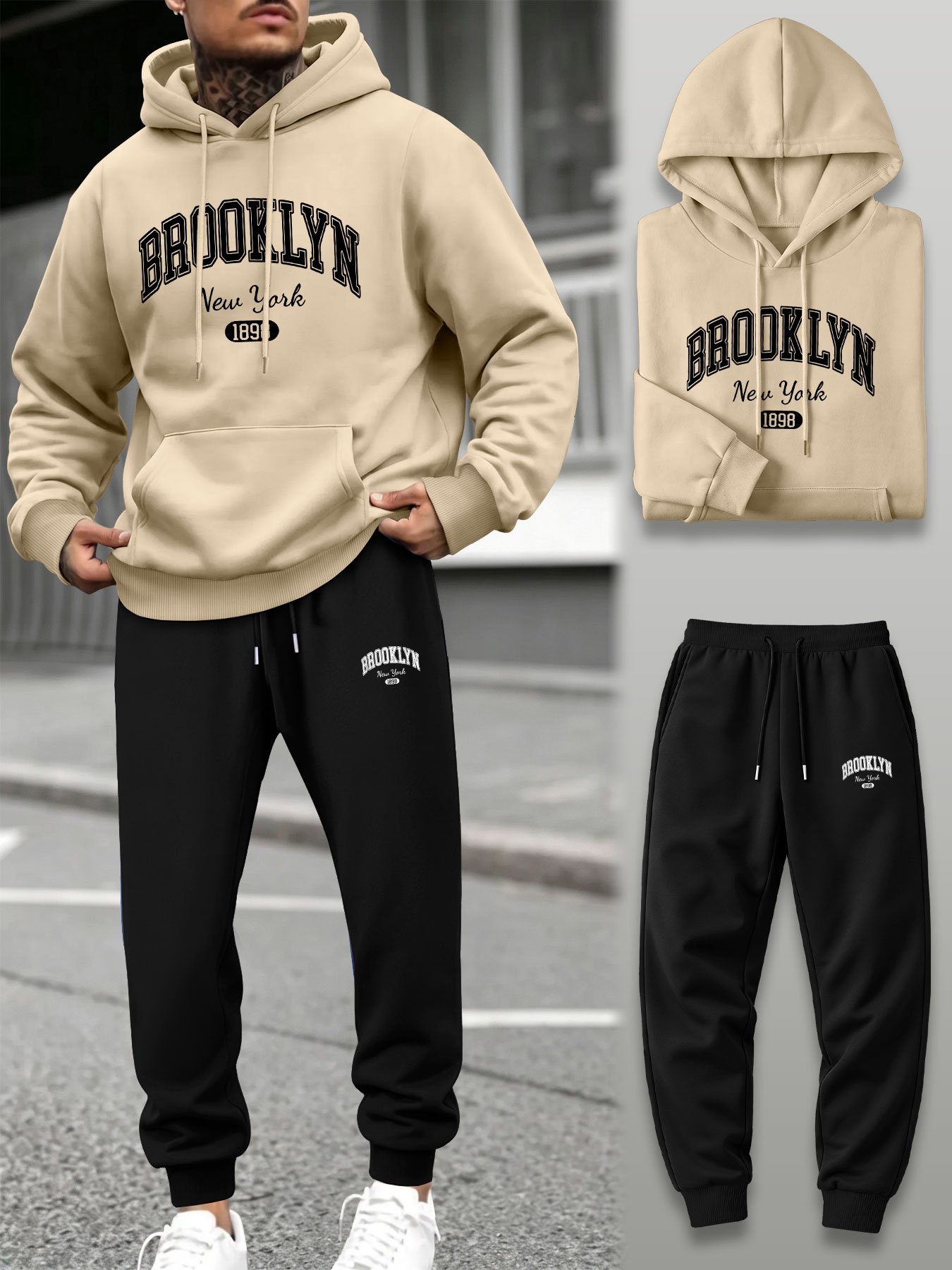 Men 2 Piece Tracksuit Hoodie J - Winter Clothing Pants recension och pris